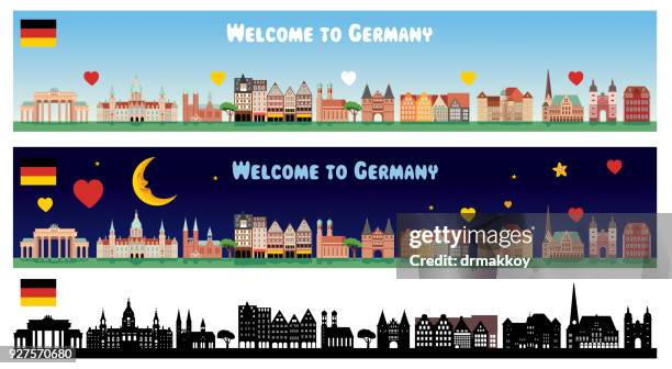 illustrazioni stock, clip art, cartoni animati e icone di tendenza di skyline della germania - monaco