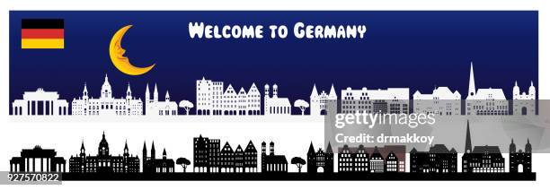 germany skyline - dusseldorf stock illustrations