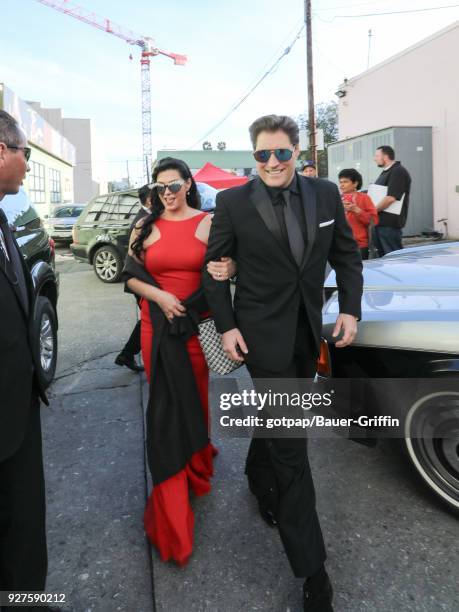 Sean Kanan and Michele Vega are seen on March 04, 2018 in Los Angeles, California.