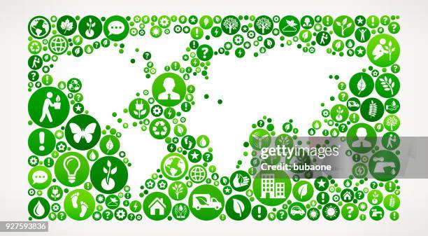 world map nature and environmental conservation icon pattern - map-question-mark stock illustrations