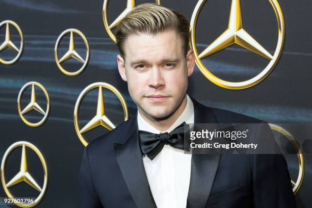 Actor Chord Overstreet attends the Mercedez-Benz USA's Official Awards Viewing Party at Four Seasons Hotel Los Angeles at Beverly Hills on March 4,...