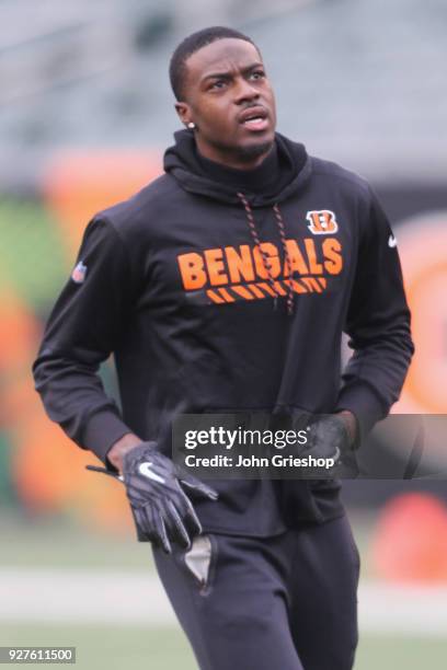 Green of the Cincinnati Bengals warms up before the game against the Detroit Lions at Paul Brown Stadium on December 24, 2017 in Cincinnati, Ohio.The...