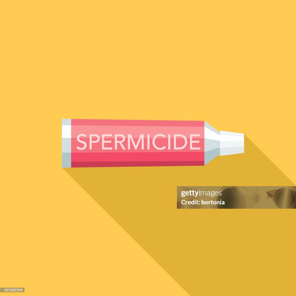 Spermicide Flat Design Female Reproduction Icon with Side Shadow