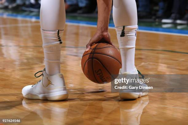 Generic basketball photo of a Milwaukee Bucks player picking up the ball during the game against the Indiana Pacers on March 2, 2018 at the BMO...