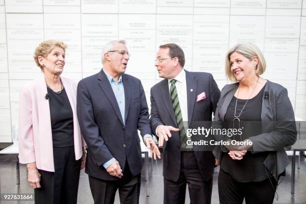 The Star's Martin Regg Cohn moderates a Ryerson debate on democracy with Premier Kathleen Wynne, interim PC Leader Vic Fedeli, Green Leader Mike...