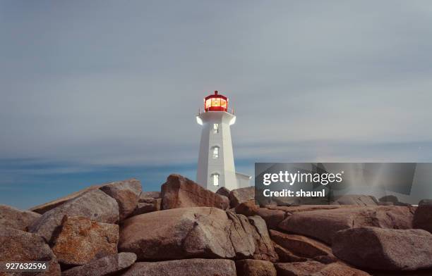 peggy's cove lighthouse - 2018 lunar stock pictures, royalty-free photos & images