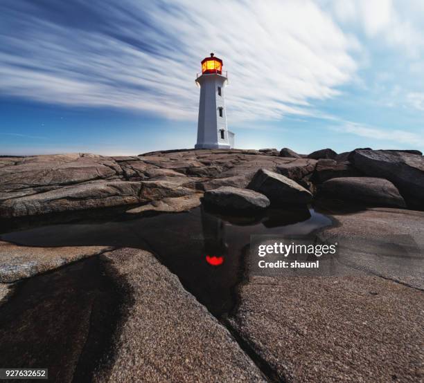 peggy's cove lighthouse - 2018 lunar stock pictures, royalty-free photos & images