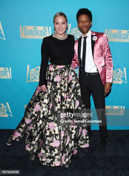Actors Abbie Cornish and Darrell Britt-Gibson attend the Fox Searchlight And 20th Century Fox Oscars Post-Party on March 4, 2018 in Los Angeles,...