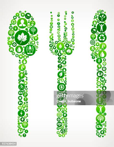 silverware nature and environmental conservation icon pattern - 2d animated tree stock illustrations