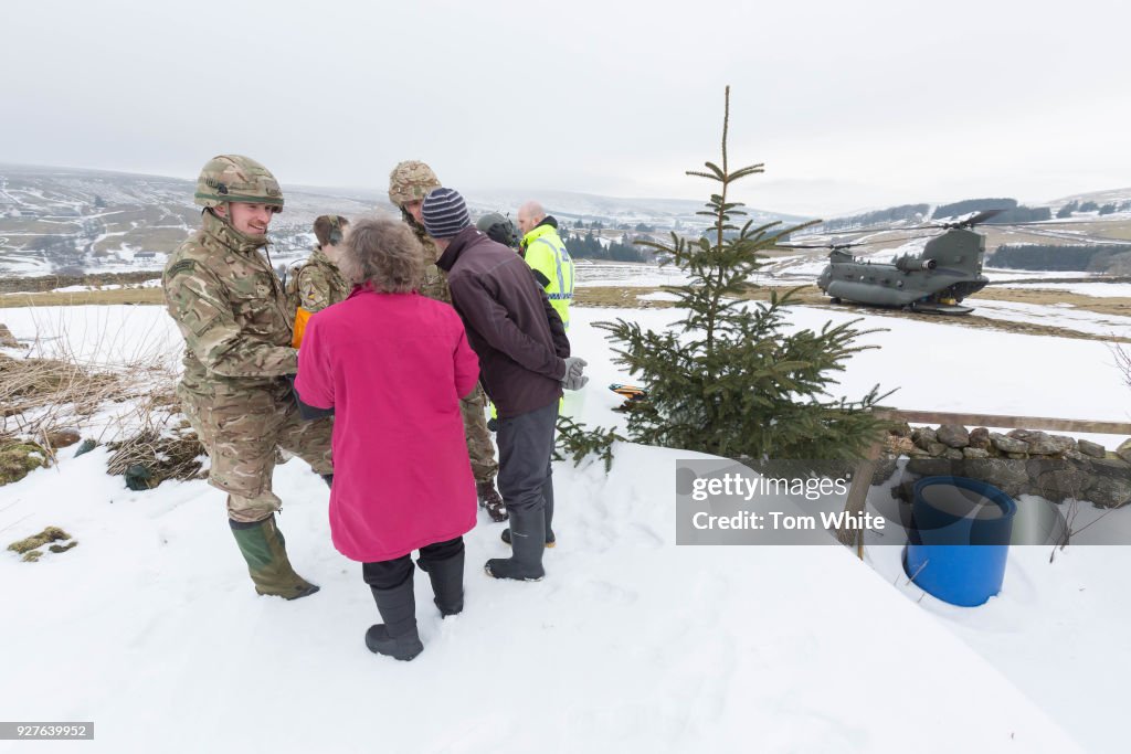 RAF Chinooks Deliver Aid In Cumbria