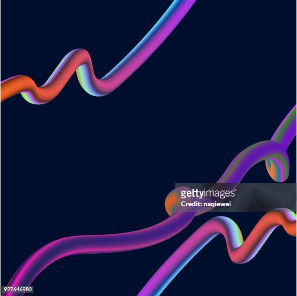 flowing gradient tube pattern - rainbow ribbon stock illustrations