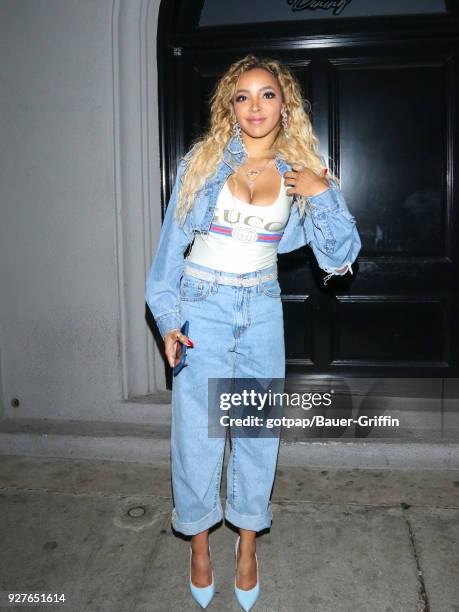 Tinashe is seen on March 04, 2018 in Los Angeles, California.