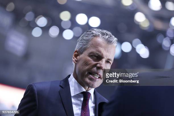 Torsten Mueller-Oetvoes, chief executive officer of Rolls-Royce Motor Cars Ltd., speaks during a Bloomberg Television Interview ahead of the 88th...