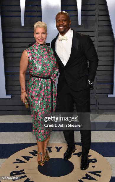 Rebecca King-Crews and Terry Crews attend the 2018 Vanity Fair Oscar Party hosted by Radhika Jones at Wallis Annenberg Center for the Performing Arts...