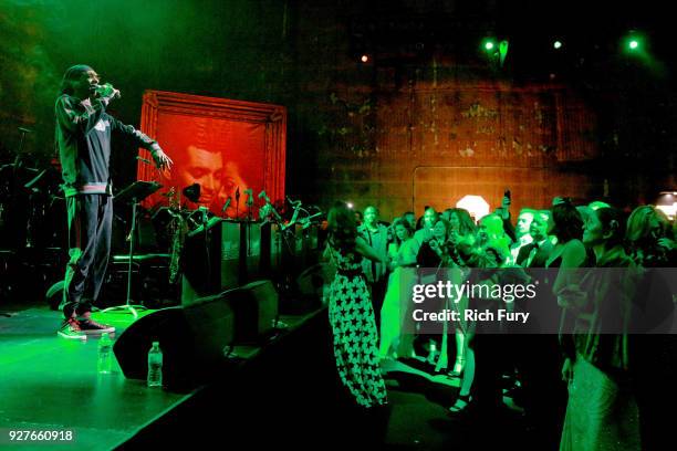 Snoop Dogg performs at Jimmy Kimmel's post-show after-party for Hollywood's biggest night at The Lot on March 4, 2018 in West Hollywood, California.