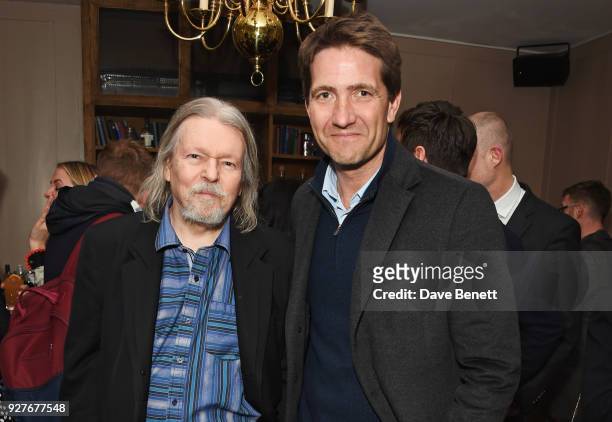 Christopher Hampton and Kris Thykier attend an exclusive screening of "Ali & Nino" at Soho House on March 5, 2018 in London, England.