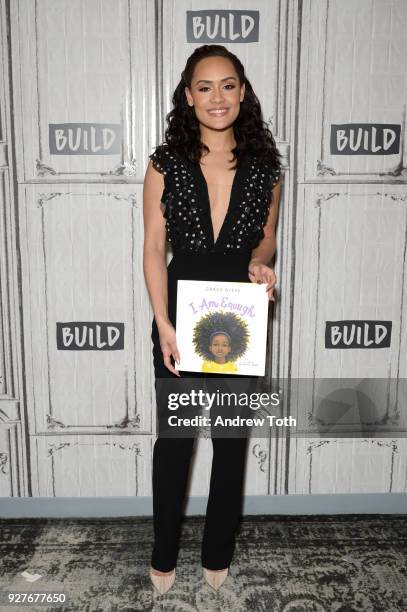 Grace Byers visits Build to discuss her book "I Am Enough" at Build Studio on March 5, 2018 in New York City.