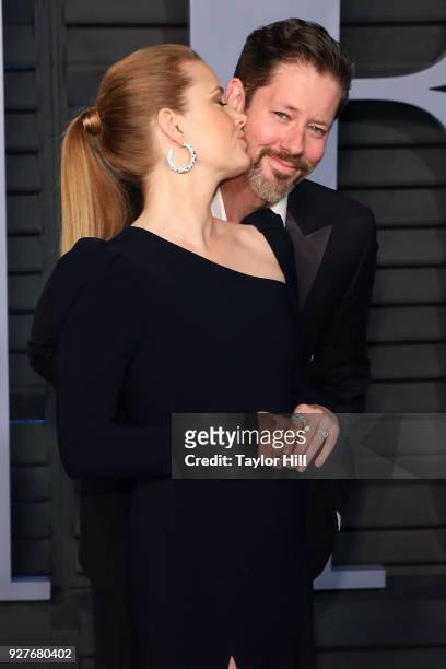 Darren Le Gallo and Amy Adams attend the 2018 Vanity Fair Oscar Party hosted by Radhika Jones at the Wallis Annenberg Center for the Performing Arts...