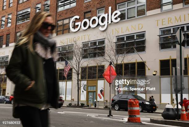 Google's New York office is shown in lower Manhattan on March 5, 2018 in New York City. Published reports say that the tech giant is close to a...