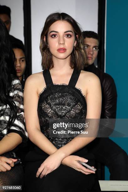 Actress Adelaide Kane attends the Shiatzy Chen show as part of the Paris Fashion Week Womenswear Fall/Winter 2018/2019 on March 5, 2018 in Paris,...