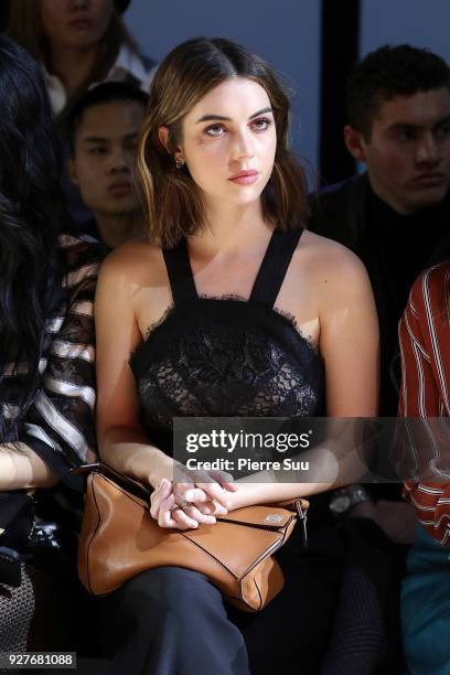 Actress Adelaide Kane attends the Shiatzy Chen show as part of the Paris Fashion Week Womenswear Fall/Winter 2018/2019 on March 5, 2018 in Paris,...