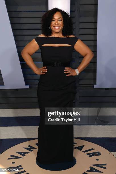 Shonda Rimes attends the 2018 Vanity Fair Oscar Party hosted by Radhika Jones at the Wallis Annenberg Center for the Performing Arts on March 4, 2018...