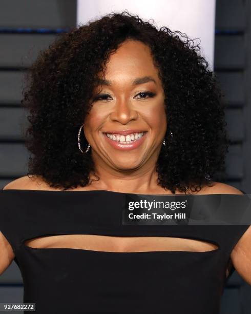 Shonda Rimes attends the 2018 Vanity Fair Oscar Party hosted by Radhika Jones at the Wallis Annenberg Center for the Performing Arts on March 4, 2018...