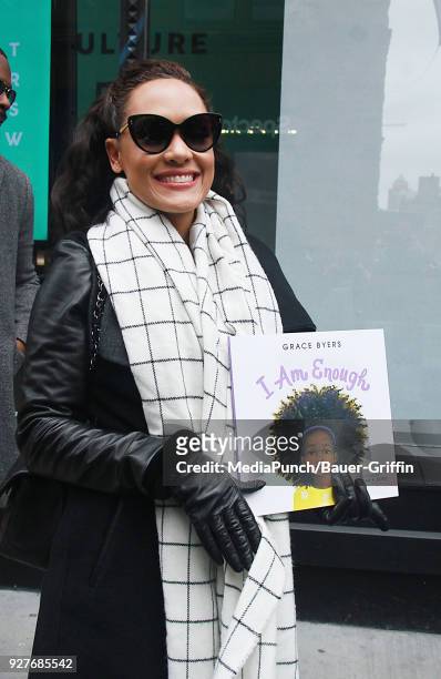 Grace Byers is seen on March 05, 2018 in New York City.