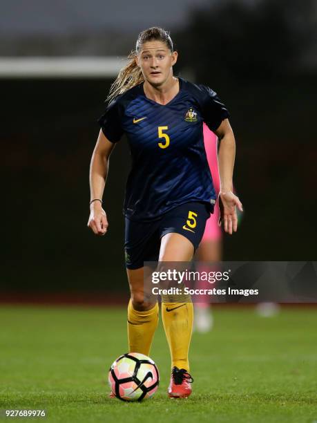 Laura Alleway of Australia Women during the Algarve Cup Women match between Australia v China PR at the Estádio Municipal de Albufeira on March 5,...