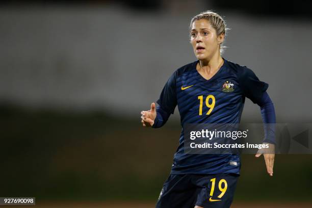 Katrina Gorry of Australia Women during the Algarve Cup Women match between Australia v China PR at the Estádio Municipal de Albufeira on March 5,...