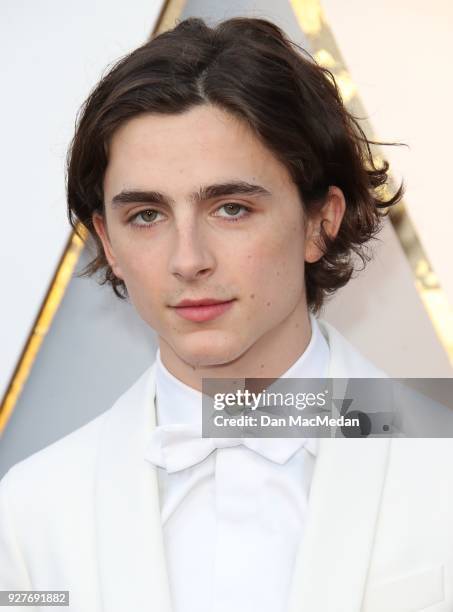 Actor Timothee Chalamet attends the 90th Annual Academy Awards at Hollywood & Highland Center on March 4, 2018 in Hollywood, California.