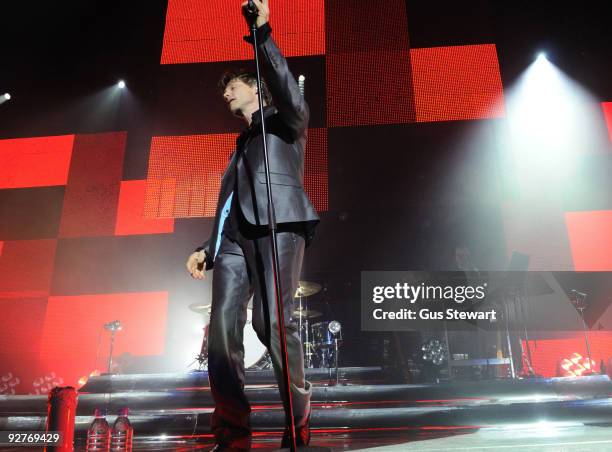 Morten Harket of a-ha performs on stage at O2 Arena on November 4, 2009 in London, England.