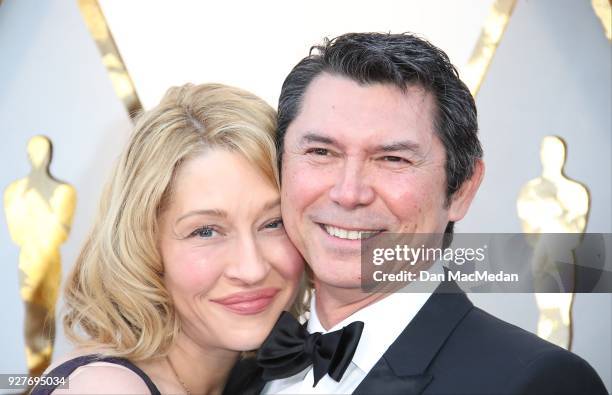 Yvonne Boismier Phillips and Lou Diamond Phillips attend the 90th Annual Academy Awards at Hollywood & Highland Center on March 4, 2018 in Hollywood,...