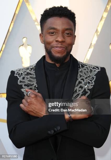 Actor Chadwick Boseman attends the 90th Annual Academy Awards at Hollywood & Highland Center on March 4, 2018 in Hollywood, California.