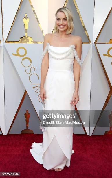 Actor Margot Robbie attends the 90th Annual Academy Awards at Hollywood & Highland Center on March 4, 2018 in Hollywood, California.