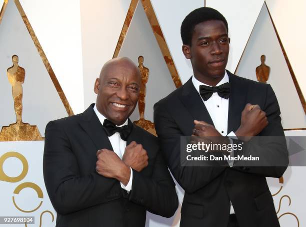John Singleton and Damson Idris attend the 90th Annual Academy Awards at Hollywood & Highland Center on March 4, 2018 in Hollywood, California.