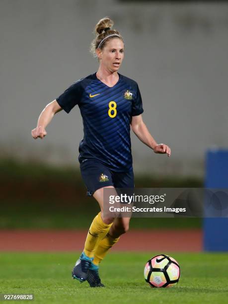 Elise Kellond Knight of Australia Women during the Algarve Cup Women match between Australia v China PR at the Estádio Municipal de Albufeira on...
