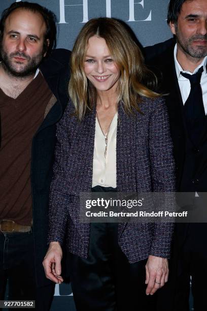 Actress Vanessa Paradis attends the "Chien" Paris Premiere at Mk2 Bibliotheque on March 5, 2018 in Paris, France.