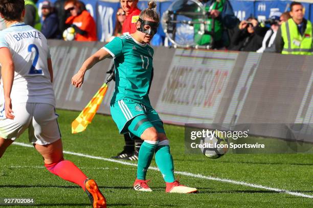 Germany defender Verena Faibt during the first half of the SheBelieves Cup Womens Soccer game between Germany and England on March 4 at Red Bull...