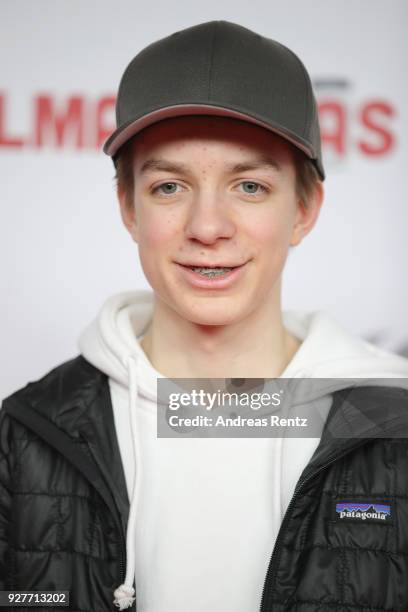 Nick Julius Schuck attends the premiere of 'Vielmachglas' at Cinedom on March 5, 2018 in Cologne, Germany.