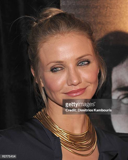 Cameron Diaz attends "The Box" New York premiere at the AMC Lincoln Square on November 4, 2009 in New York City.