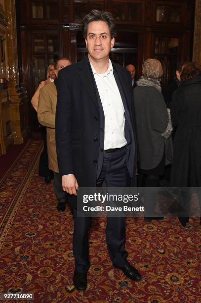 Ed Miliband attends the press night after party for "The Best Man" at The Royal Horseguards Hotel on March 5, 2018 in London, England.