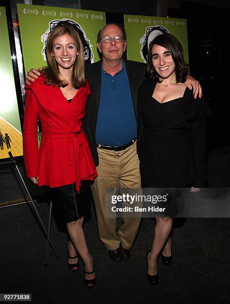 Director Emily Kunstler, Lawyer Michael Ratner and Director Sarah Kunstler attend the "William Kunstler: Disturbing The Universe" New York premiere...