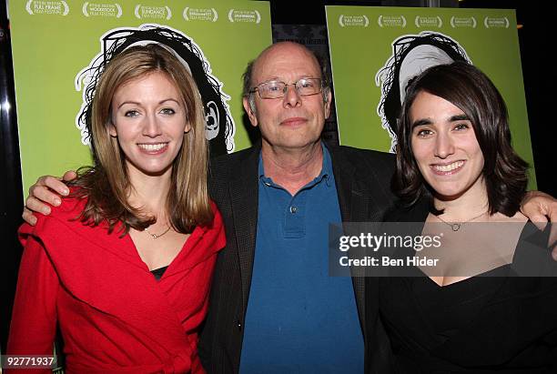 Director Emily Kunstler, Lawyer Michael Ratner and Director Sarah Kunstler attend the "William Kunstler: Disturbing The Universe" New York premiere...