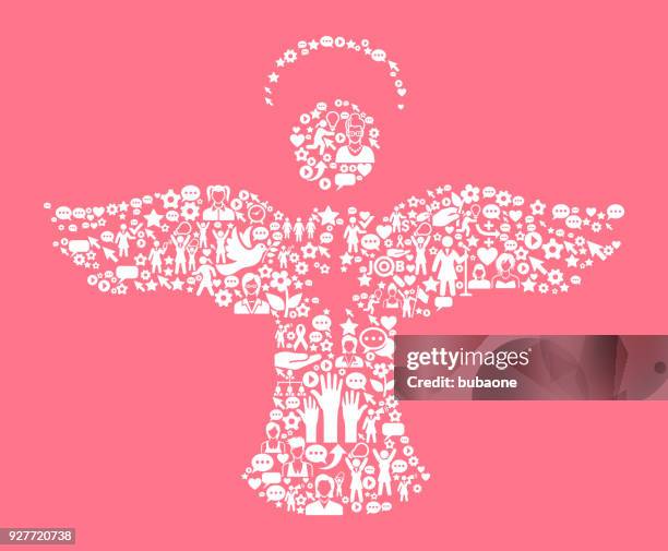 engel der frauenrechte und girl power symbol muster - eltern geld stock-grafiken, -clipart, -cartoons und -symbole