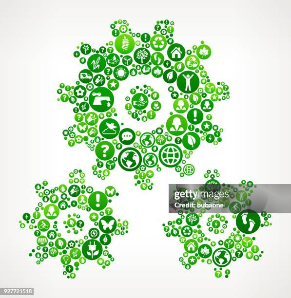 construction gear nature and environmental conservation icon pattern - solar panel construction stock illustrations