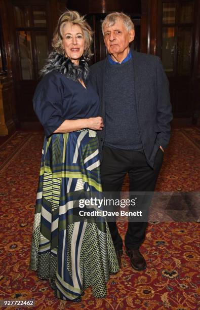 Cast members Maureen Lipman and Jack Shepherd attend the press night after party for "The Best Man" at The Royal Horseguards Hotel on March 5, 2018...