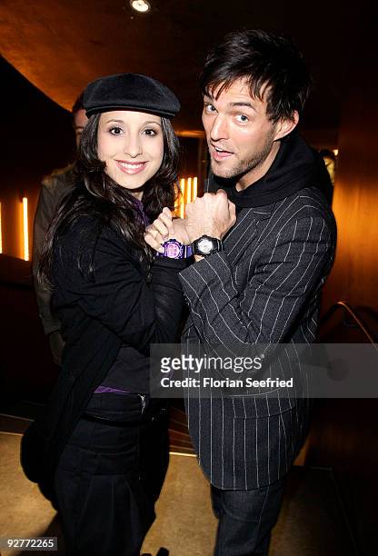 Actress Stephanie Stumph and singer Tobey Wilson attend the G-Shock 25th anniversary party 'Shock The World' at Admiralspalast on November 4, 2009 in...