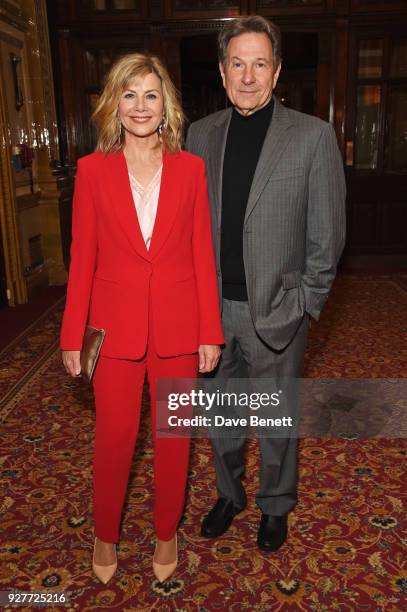 Cast member Glynis Barber and Michael Brandon attend the press night after party for "The Best Man" at The Royal Horseguards Hotel on March 5, 2018...