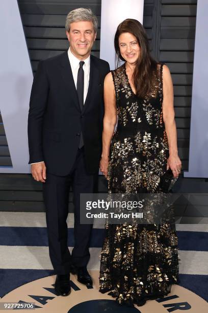 Michael Govan and Katherine Ross attend the 2018 Vanity Fair Oscar Party hosted by Radhika Jones at the Wallis Annenberg Center for the Performing...
